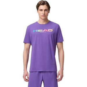 image:imageHEAD Mens Rainbow TShirt  Moisture Wicking Cotton Blend Logo TShirt with Stretch for Tennis and Everyday WearPurple