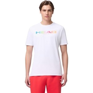 image:imageHEAD Mens Rainbow TShirt  Moisture Wicking Cotton Blend Logo TShirt with Stretch for Tennis and Everyday WearWhite