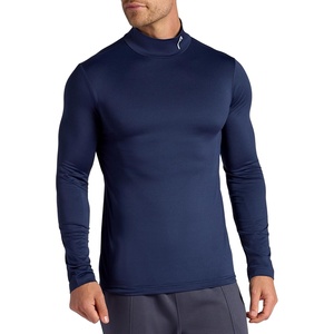 image:imageHead Mens Long Sleeve Training Mock Neck Top Standard Fit Stretchy Midweight MaterialNavy Heather